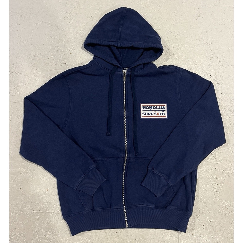 Vintage‎ Y2K Honolua Surf Co Full Zip Hooded Jacket Mens Small Blue Beach